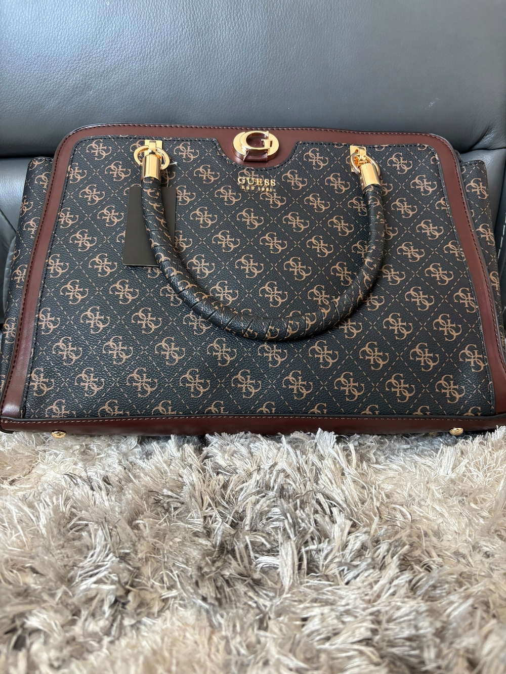 Brown Monogram Satchel Handbag